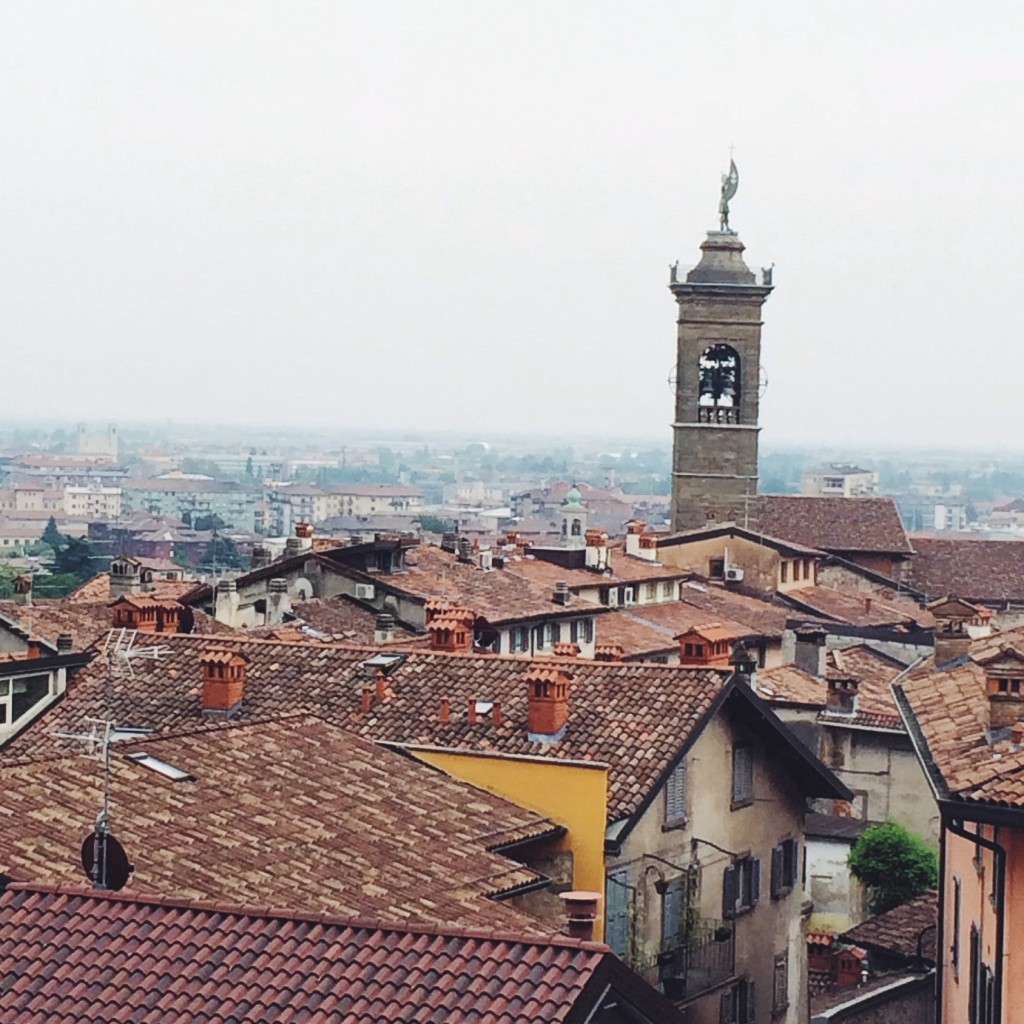 Terracotta rooftops and a magical view from Bergamo Alta