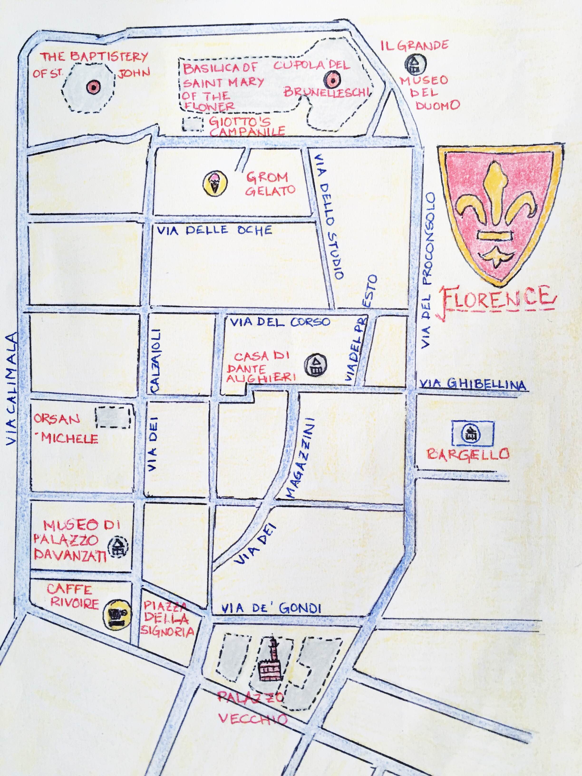 Walking Map Of Florence A Free, Self-Guided Walking Tour Of Florence - Budgettraveller