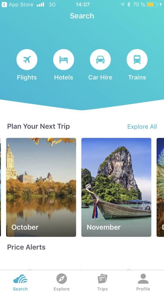 Skyscanner trains app 