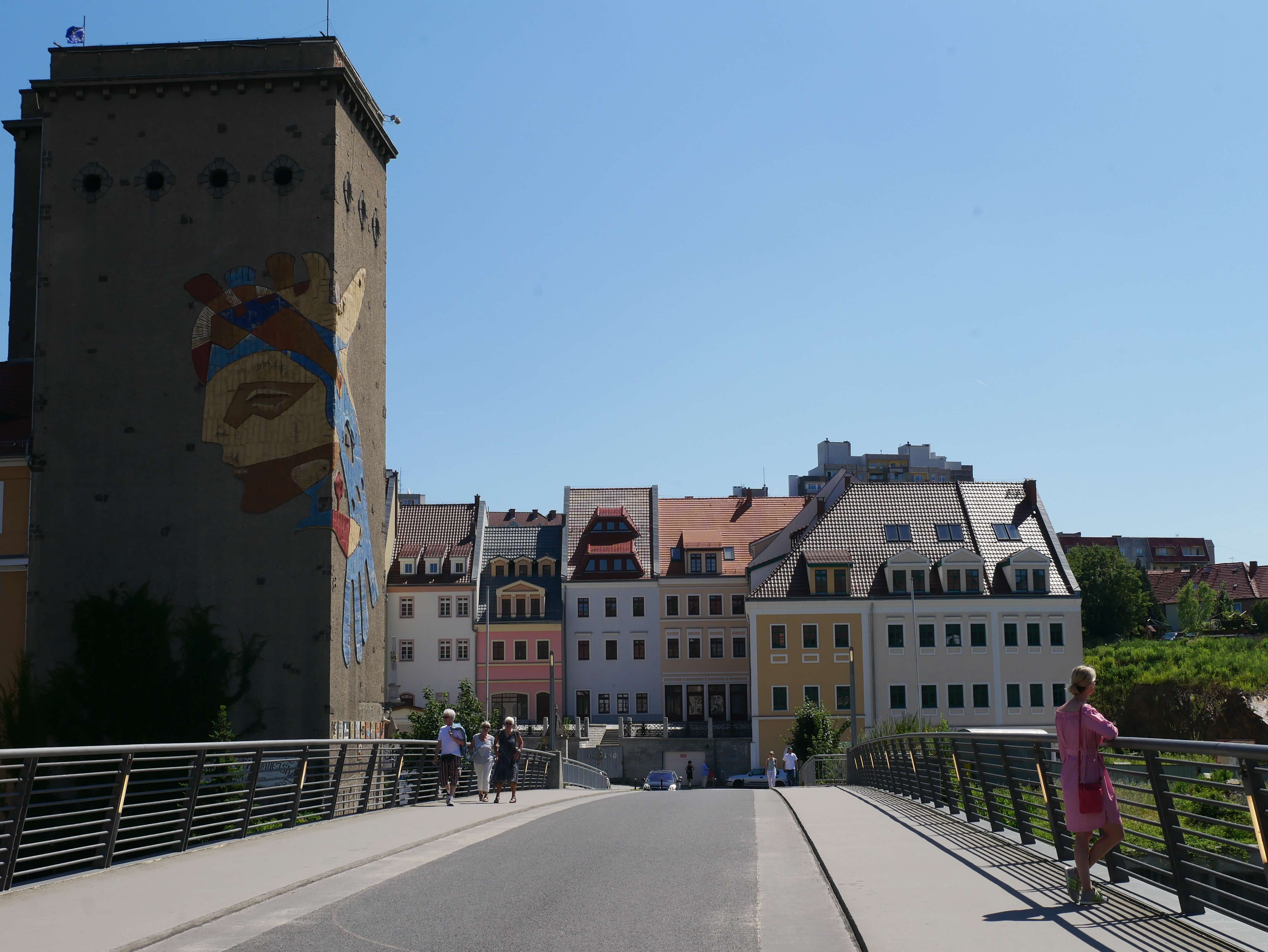 Aldstadtbrucke-old town bridge that connects Gorlitz and Zgorzelec