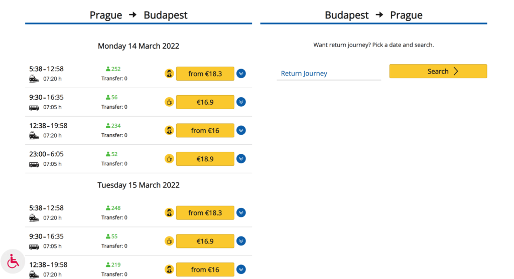 travel europe by train cost